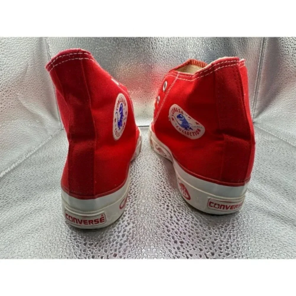 Vintage 80s Converse All Star Hi Top‎ Sneakers Diplodocus Dinosaur Print Sz 2.5